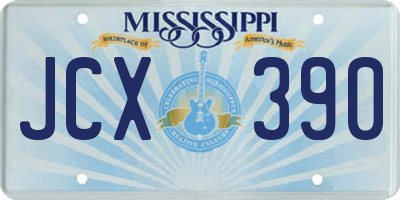 MS license plate JCX390