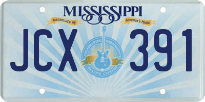 MS license plate JCX391