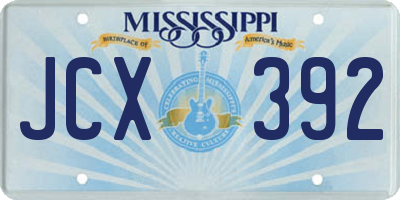 MS license plate JCX392