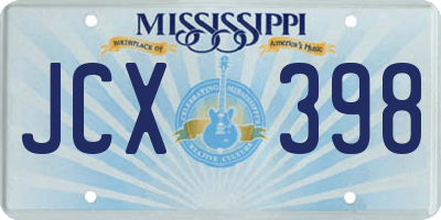 MS license plate JCX398