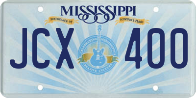 MS license plate JCX400