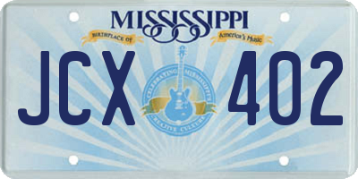 MS license plate JCX402