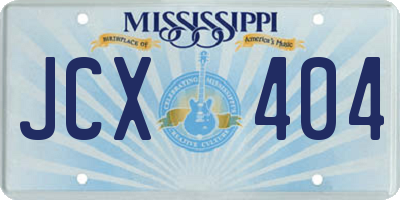 MS license plate JCX404