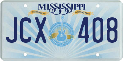 MS license plate JCX408