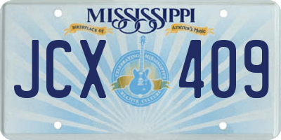 MS license plate JCX409