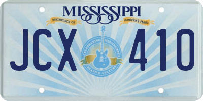 MS license plate JCX410