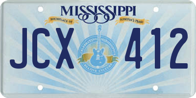 MS license plate JCX412