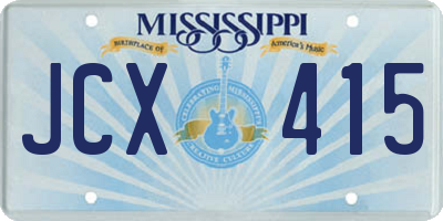 MS license plate JCX415