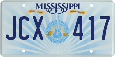 MS license plate JCX417