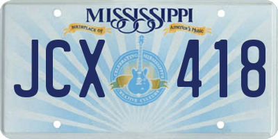 MS license plate JCX418