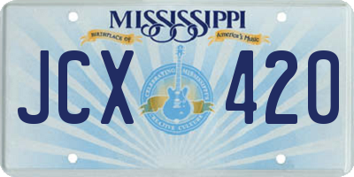 MS license plate JCX420