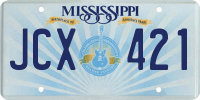 MS license plate JCX421