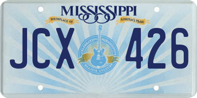 MS license plate JCX426