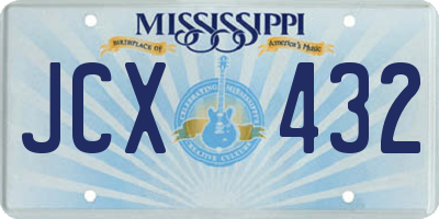 MS license plate JCX432