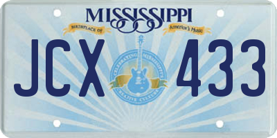 MS license plate JCX433