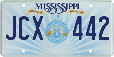 MS license plate JCX442