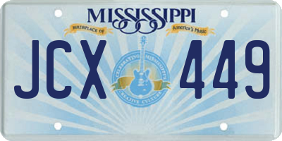 MS license plate JCX449