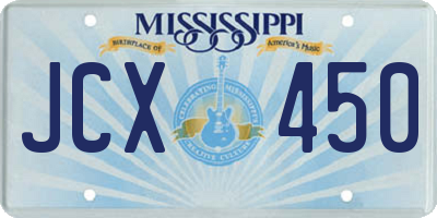 MS license plate JCX450