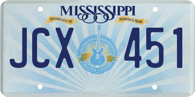 MS license plate JCX451