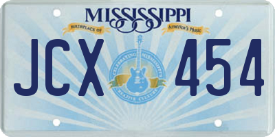 MS license plate JCX454