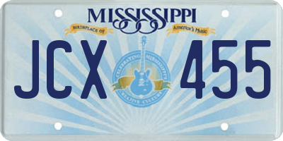 MS license plate JCX455