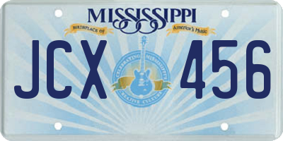 MS license plate JCX456