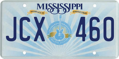 MS license plate JCX460