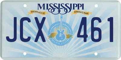 MS license plate JCX461