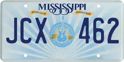 MS license plate JCX462