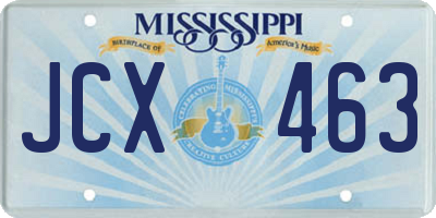 MS license plate JCX463