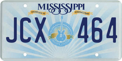 MS license plate JCX464