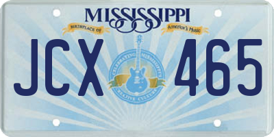 MS license plate JCX465