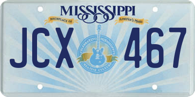 MS license plate JCX467