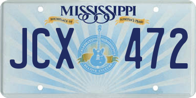 MS license plate JCX472