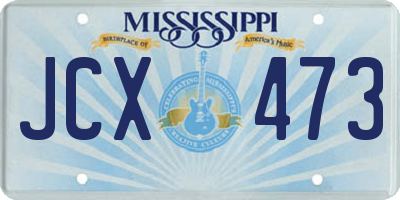 MS license plate JCX473