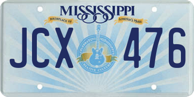 MS license plate JCX476