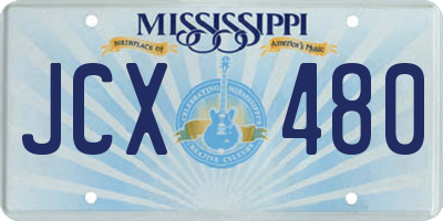 MS license plate JCX480