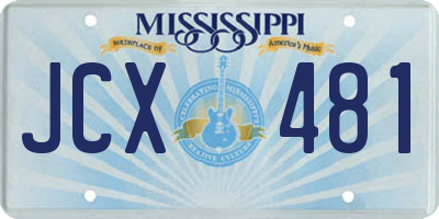 MS license plate JCX481