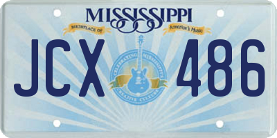 MS license plate JCX486