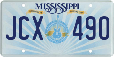 MS license plate JCX490
