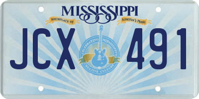 MS license plate JCX491