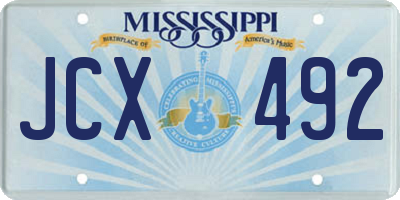 MS license plate JCX492