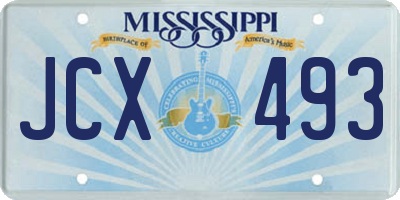 MS license plate JCX493