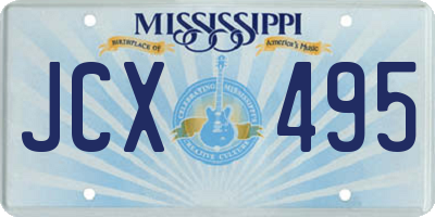 MS license plate JCX495