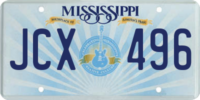 MS license plate JCX496