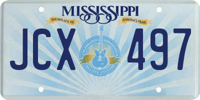 MS license plate JCX497