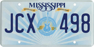 MS license plate JCX498