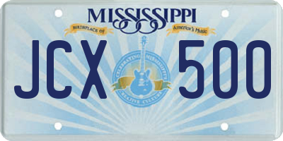 MS license plate JCX500