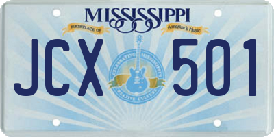 MS license plate JCX501