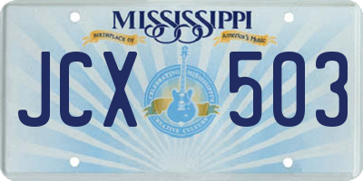 MS license plate JCX503